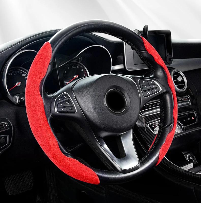For Jeep Universal Non-Slip Suede Leather Car Steering Cover Anti Slip Steer Wheel Booster Cover For Jeep Renegade Wrangler J