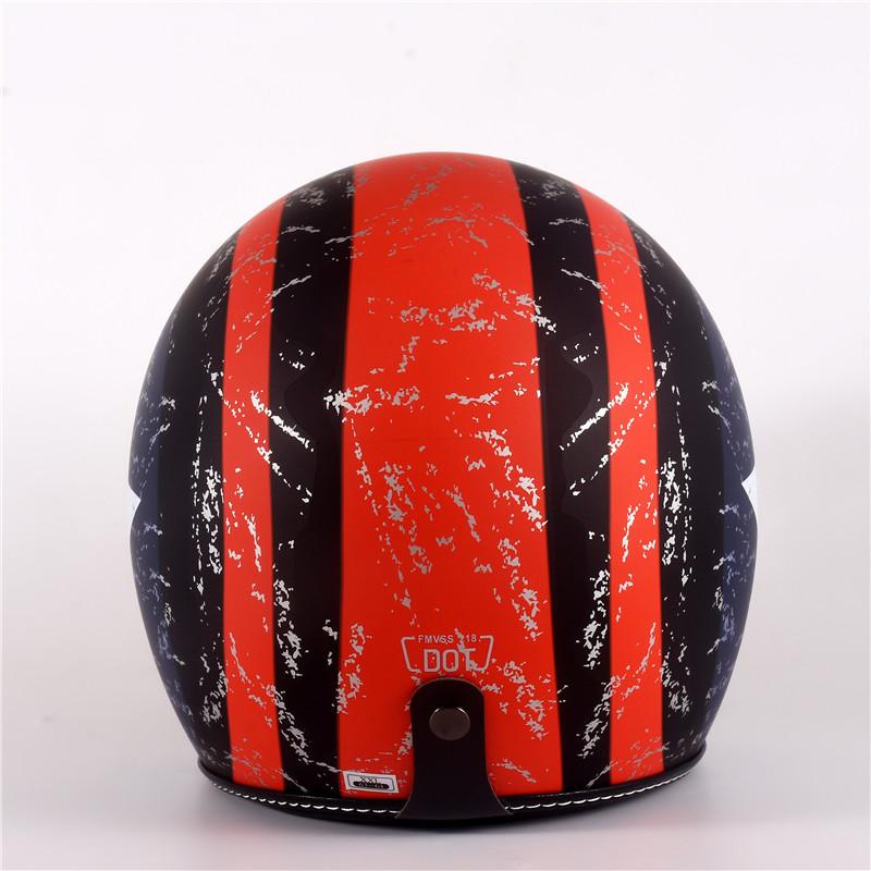 Половинка лица Винтажный мотоциклетный шлем Ретро Немецкий Kask, Cafe Racer, Скутер, Круизер, Чоппер, Матовый черный Кожаный DOT