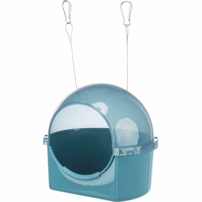 Bain pour oiseaux - TRIXIE - 20x20x17,5 cm - Bleu - À suspendre ou à placer - Grande surface au sol