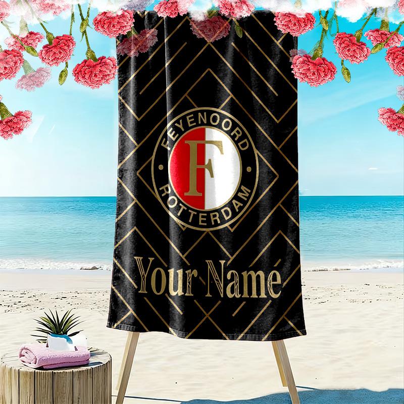 Feyenoord Custom Name Print Beach Towel Large Soft Quick Dry Towel For Beach Camping Swimming