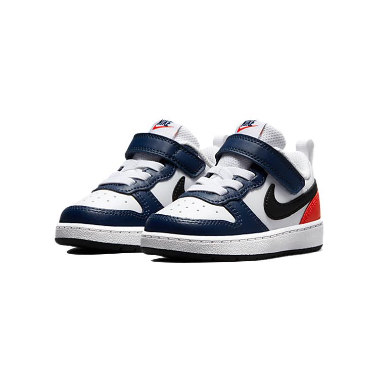 Nike Кроссовки Court Borough Low 2 BTV Повседневные Низкие Кеды для Скейтбординга Белый Синий Красный Малыш и Малыш DO7448-101