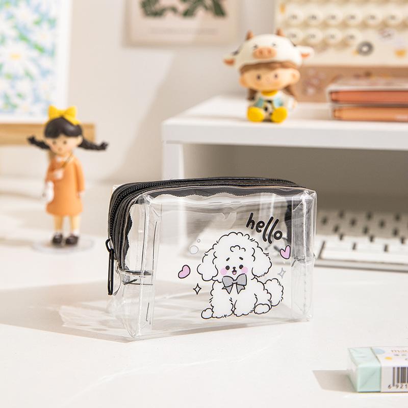 Милый мультяшный зверек, прозрачный ПВХ кошелек для монет, детские мини-портативные наушники, органайзер для кабеля передачи данных, женская водонепроницаемая косметичка