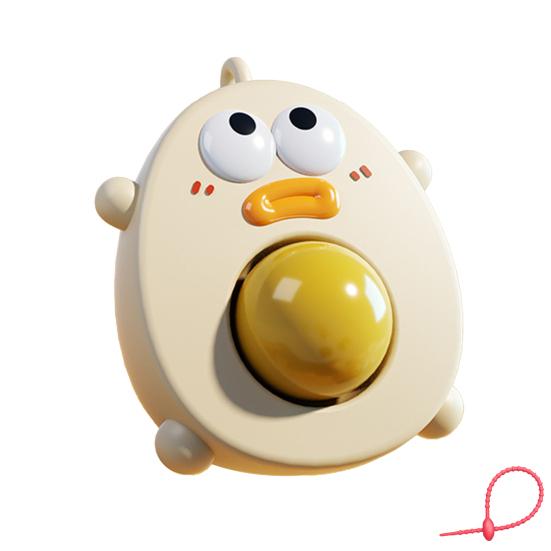 Игрушка Вареное яйцо с вытекающим желтком на шнурке для снятия стресса, мультяшное яйцо для сжимания