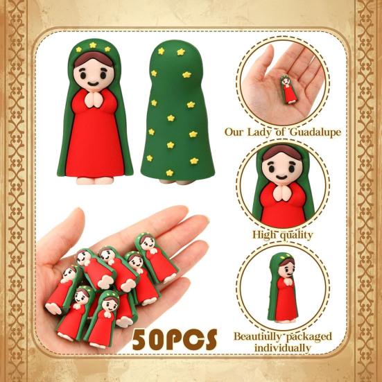 Catholic Church Supplies 50/100 Pcs Mini Virgin Mary Figurines, Miniature Holy Mother Statue, Classic Figures Religious Gifts for Sunday Easter