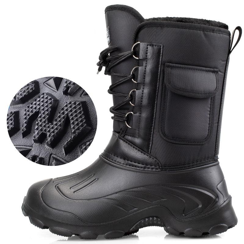 Новая утолщенная водонепроницаемая хлопковая обувь для рыбалки, нескользящие и теплые зимние толстые зимние сапоги с высоким бочком для рыбалки