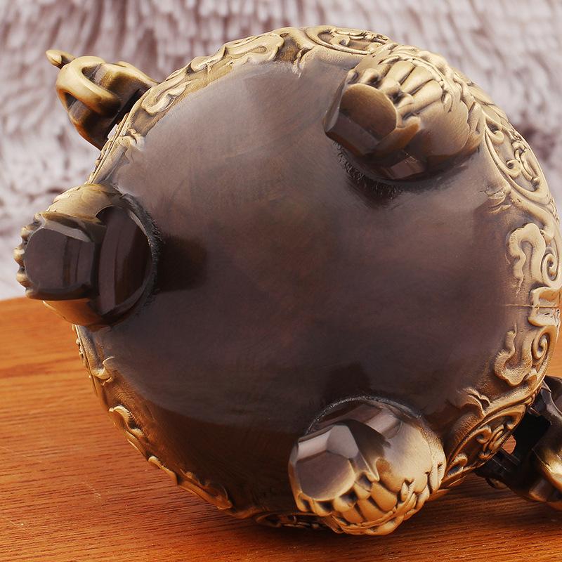 Antique Brass Animal Head Incense Burner: Three-Legged Aromatherapy Ornament for Indoor Buddhist Hall or Tea Ceremony