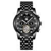 Новые классические мужские механические часы Tourbillon швейцарского производства, календарь, полностью автоматические, водонепроницаемые, многофункциональные, скелетон, люминесцентные, агрессивный дизайн