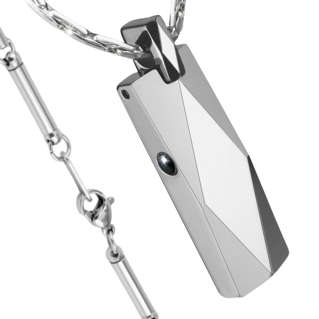 MAYA&CANA Men's Strong Magnetic Necklace, Popular, 4 Magnetic Pieces, Designed In Japan, 2022, Tungsten and Stainless Steel Chain, 55cm, Gift Box