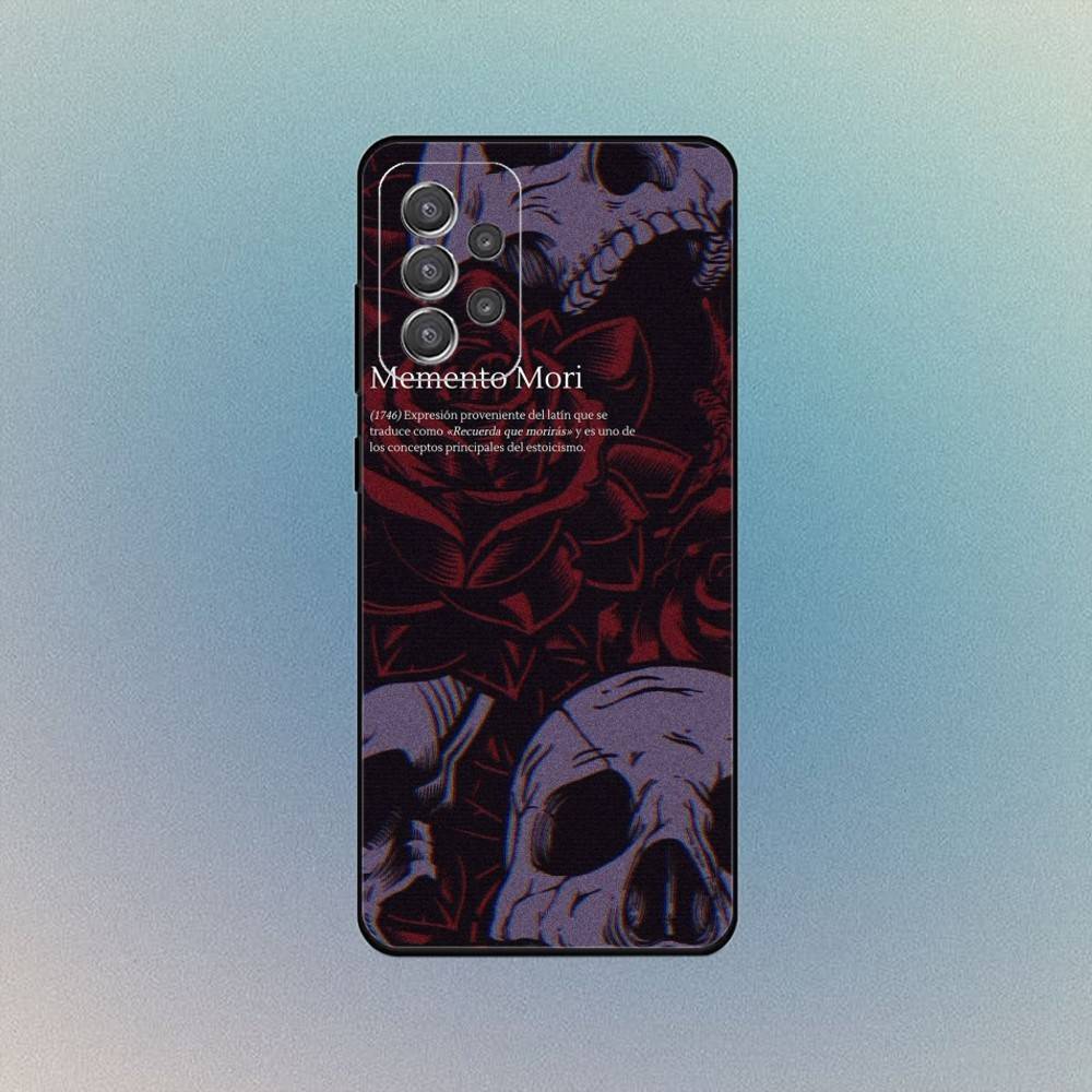 Чехол для телефона Memento Mori для Samsung S25, S24, S21, S22, S23, S30, Ultra, S20, Plus, Fe, Lite, Note, 10, 9, 5G Черная крышка