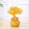 Счастливое дерево богатство желтое хрустальное дерево натуральное денежное дерево украшения стиль бонсай богатство удача фэн-шуй украшения ремесло