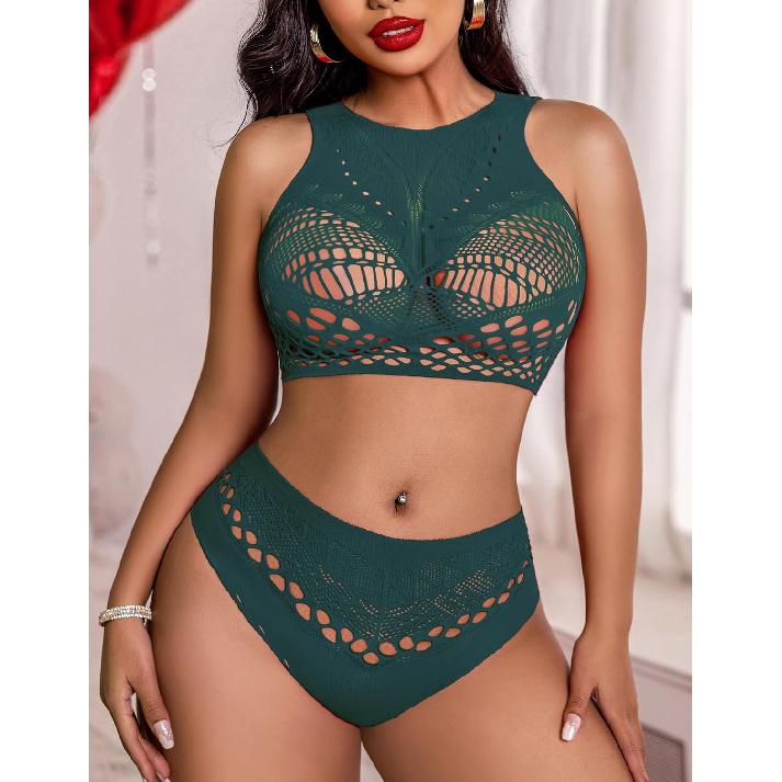 Avidlove Womens Fishnet Lingerie for Women Sexy Two Piece Lingerie Set Stripper Outfit