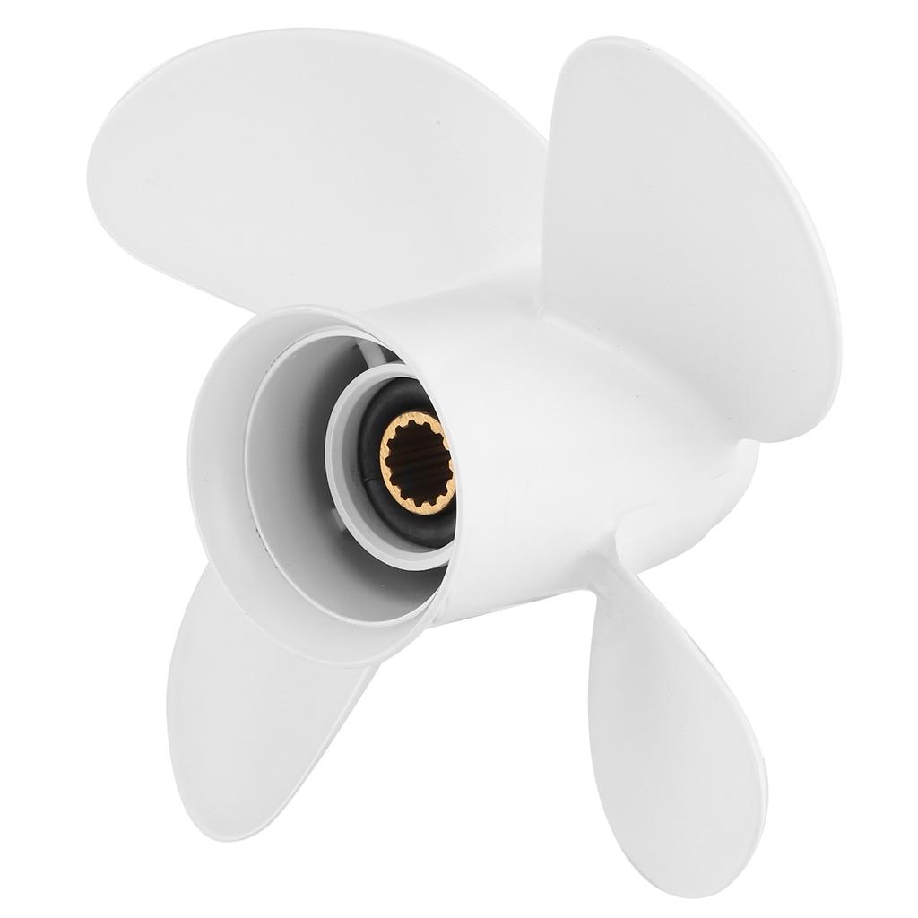 Marine Outboard Propeller 4 Blades 10 3 8x13in RH Aluminum Alloy Fit for Yamaha 25‑60HP Engine
