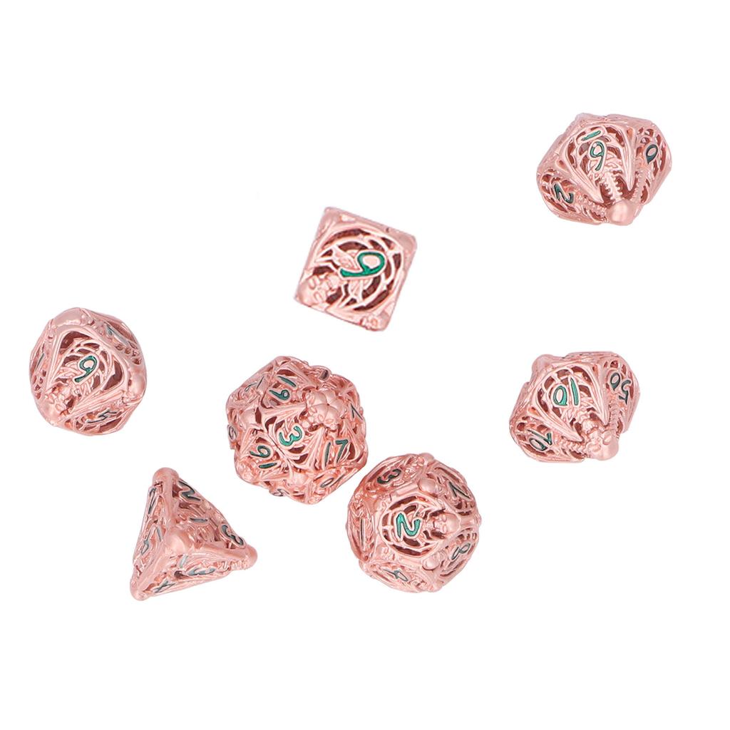 7 шт. Набор полых многогранных игральных костей для праздничной вечеринки с рисунком черепа, металлические игральные кости, реквизит для настольной карточной игры