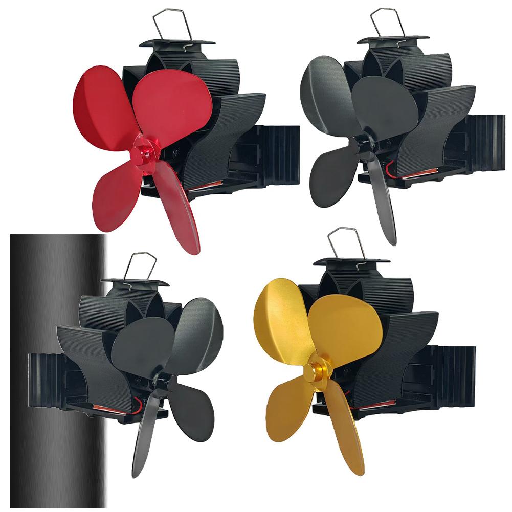 1 шт. Вентилятор для камина Четырехлопастной Зажим Вентиляторы для камина Эффективный Зажим-Лотус Вентилятор для камина Улучшают Распределение Тепла Детали для каминов