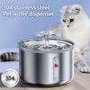 2л диспенсер для воды для кошек, безопасный, из нержавеющей стали 304, бесшумный, фильтрующий, для кошек, автоматический поильник для собак, питание от USB, товары для животных