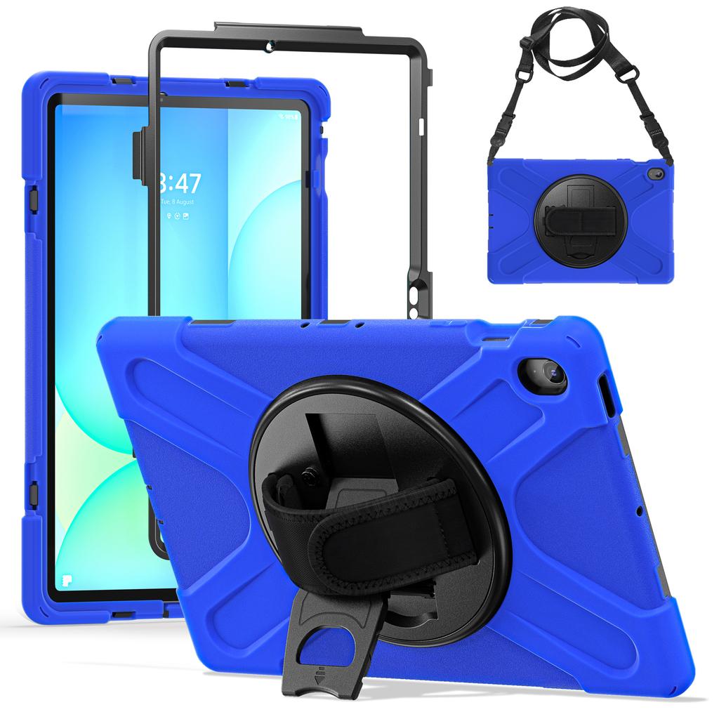 Чехол-подставка для Samsung Galaxy Tab S10 FE+ SM-X620/SM-X626B, ТПУ ПК силиконовая накладка для планшета с плечевым ремнем