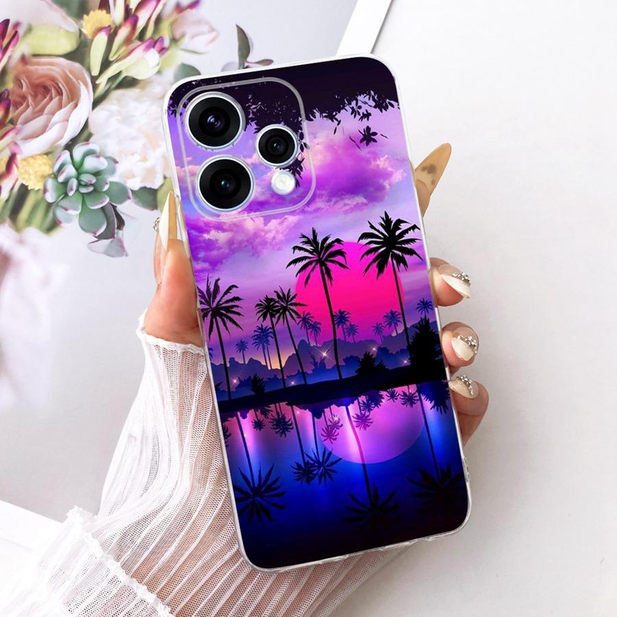 Чехол для OPPO Reno15 Reno 15F Милый Кот Расписной ТПУ Чехол для Телефона для OPPO Reno15 F Reno 15 CPH2825 Защитный Мягкий Силиконовый Capa