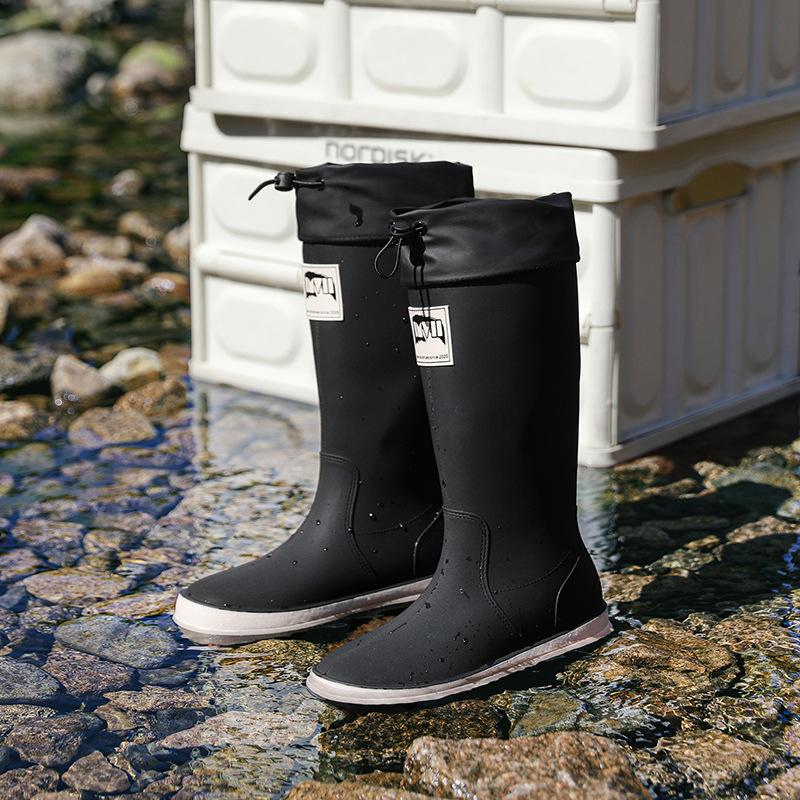 Rain Shoes Men and Women Wear Fashionable and Versatile Outdoor Waterproof and Non-slip Rain Boots Thickened Velvet Glue Shoes