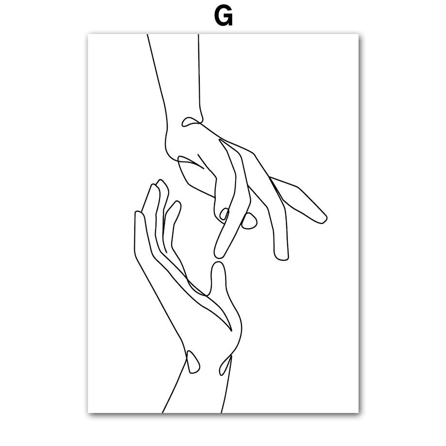 Настенная картина на холсте, линия тела девушки, черно-белые минималистичные постеры на скандинавскую тему и принты, настенные панно для декора гостиной