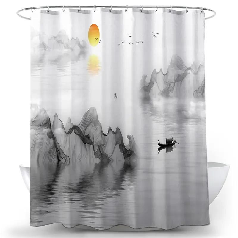 Занавеска для душа с цветами и птицами, водонепроницаемая, декоративная для ванной комнаты, из ткани с 3D-печатью, декоративная занавеска для душа Cortina De La Ducha