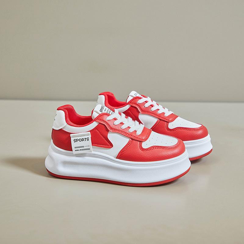 Женские кроссовки на платформе, модные прогулочные туфли на шнуровке, теннисная обувь, повседневные удобные модельные кроссовки из искусственной кожи, легкая спортивная обувь на плоской подошве для женщин