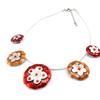 Les Trésors De Lily [E5760] - Red 'Creative Flowers' Designer Necklace
