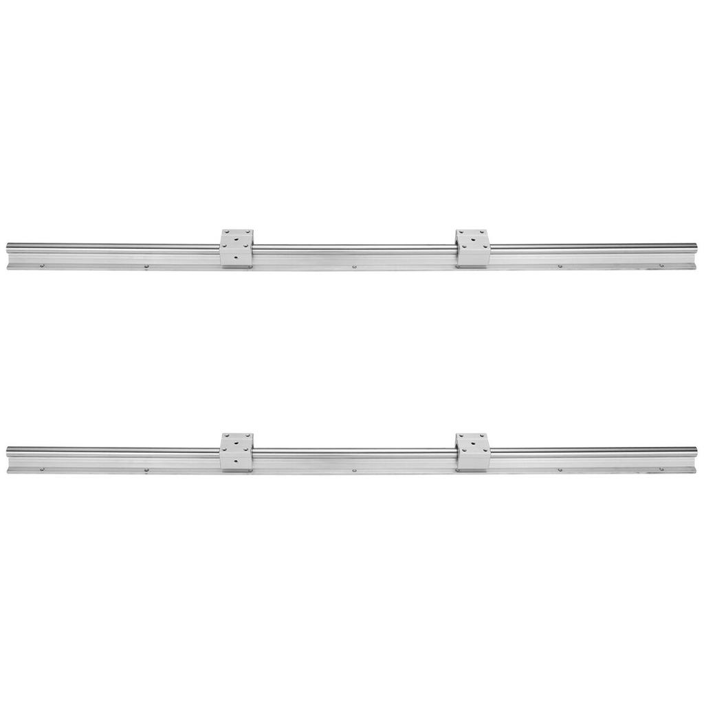 Linear Guide Rail Set, SBR12 1000mm, 2 PCS 39.4 in/1000 mm SBR12 Guide Rails and 4 PCS SBR12UU Slide Blocks, Linear Rails and Bearings Kit for