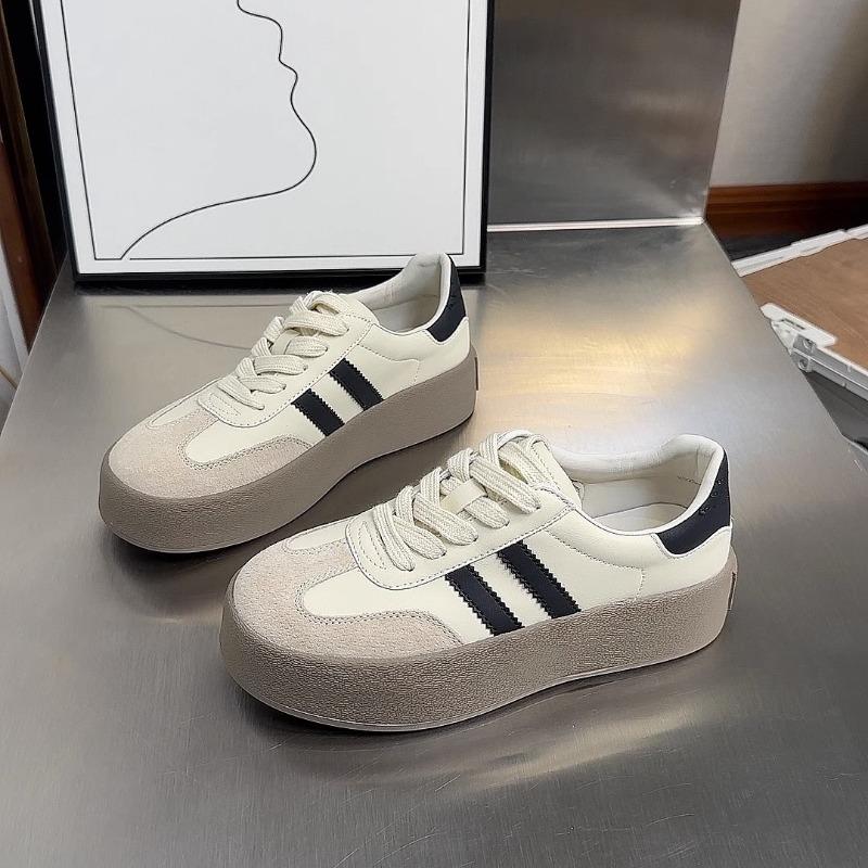 Толстая подошва Новые Круглые Носки Ретро Повседневные Бордовые Туфли Для Женщин