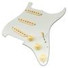Musiclily Pro SSS Stratocaster Prewired Aged Set for ST Stratocaster Electric Guitars with Artec Staggered Alnico 5 Pickups Pickguard, White, 3-Piece
