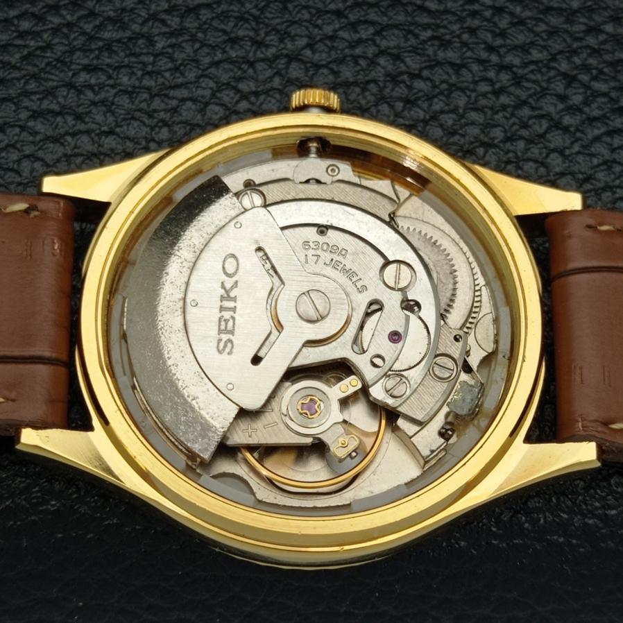 ВОССТАНОВЛЕННЫЕ ВИНТАЖНЫЕ SEIKO 5 AUTO 6309A ЯПОНИЯ МУЖСКИЕ ЗОЛОТЫЕ ЧАСЫ С ЦИФЕРБЛАТОМ a425918-2