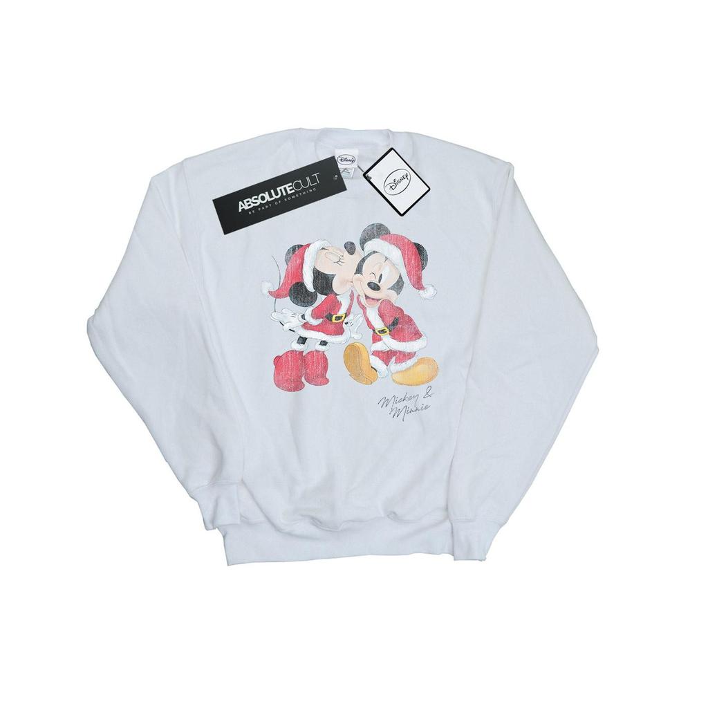 Disney Womens/Ladies Mickey And Minnie Christmas Kiss Sweatshirt