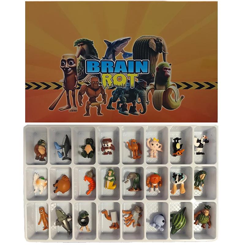 24 шт. Итальянский маразм Тунг Тунг Сахур Фигурки Кукла Тралалеро Тралала Бомбардино Крокодил Шимпанзини Бананини Модель Игрушка Подарок