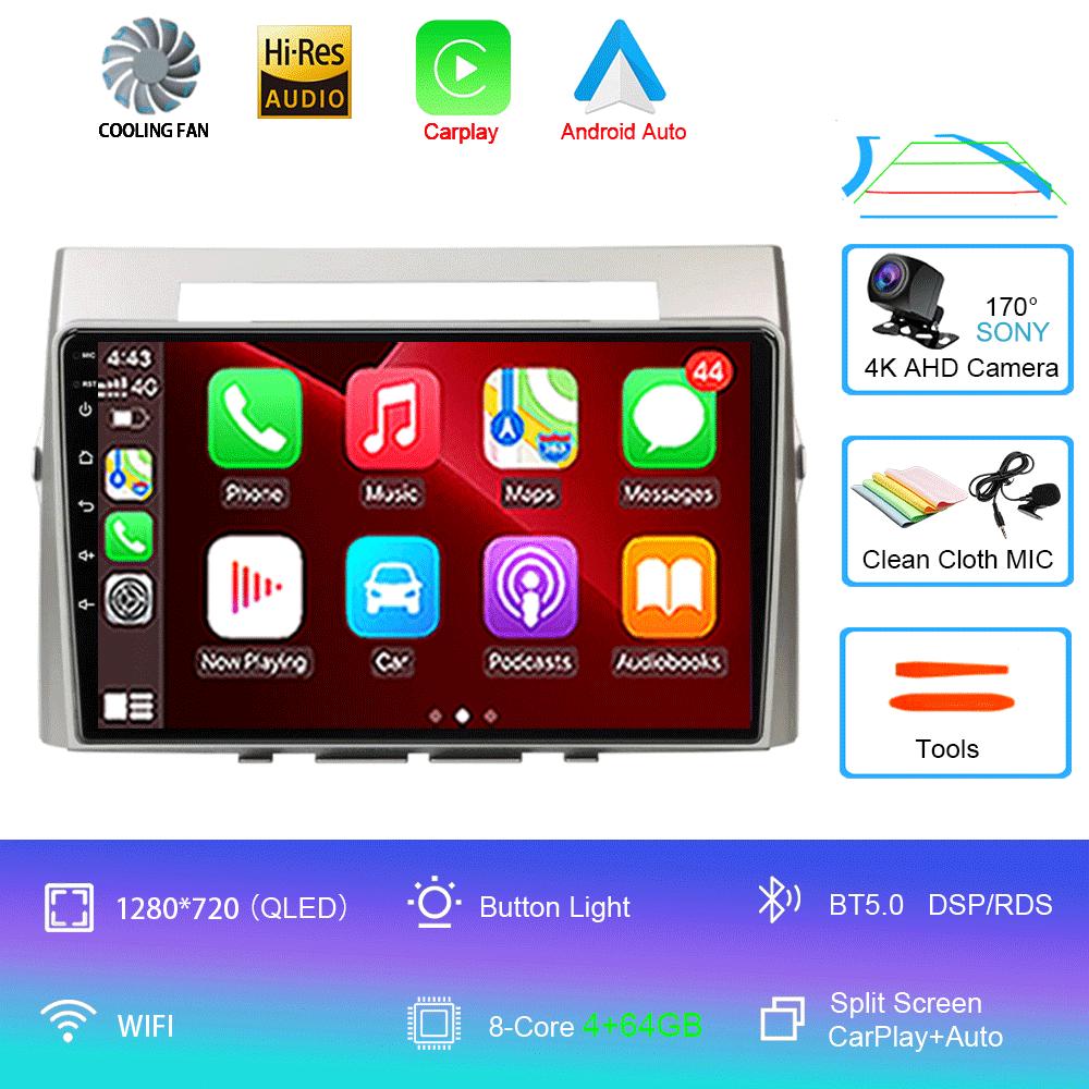 9inch Android 14 Car RadioFor Toyota Corolla Verso AR10 2004-2009 Multimedia Player Android Auto Wireless Carplay GPS 2Din DVD