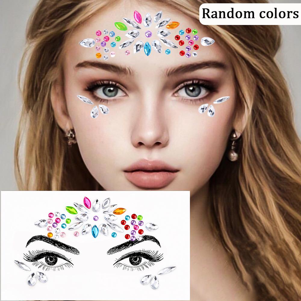 Красочные стразы для лица для музыкальных фестивалей и вечеринок