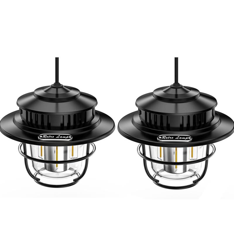 Multifunctional Retro Camping Light Portable Rechargeable USB Waterproof Camping Tent Light Lighting Camping Atmosphere Light