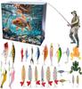 24pc Advent Calendar Fishing Christmas Countdown, Fishing Tackle Advent Calendar For FishAdult Men Teen Boys, Xmas Surprise Gift