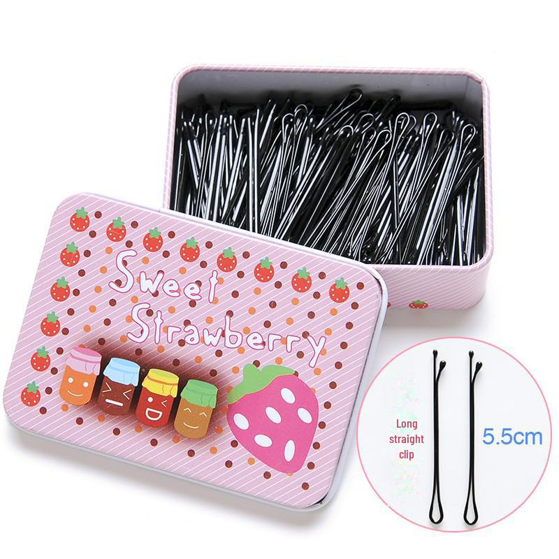 Одинарная черная шпилька-зажим для челок и высоких причесок