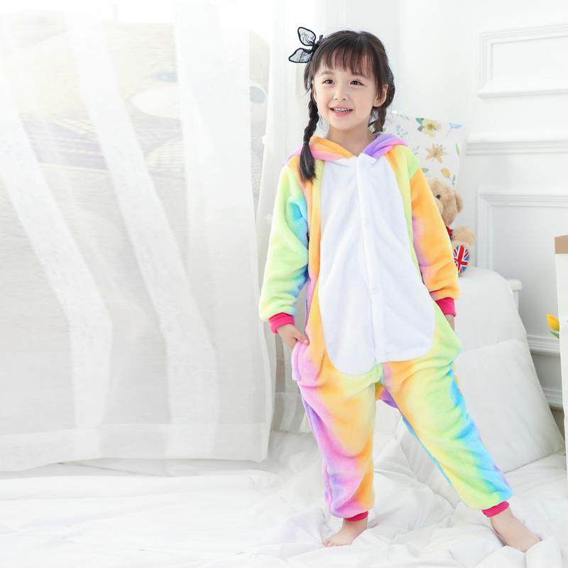 Детский пижамный комплект с единорогом и изображением животных, пижамный костюм с радужным единорогом для девочек, одежда для сна для ребенка, комбинезон