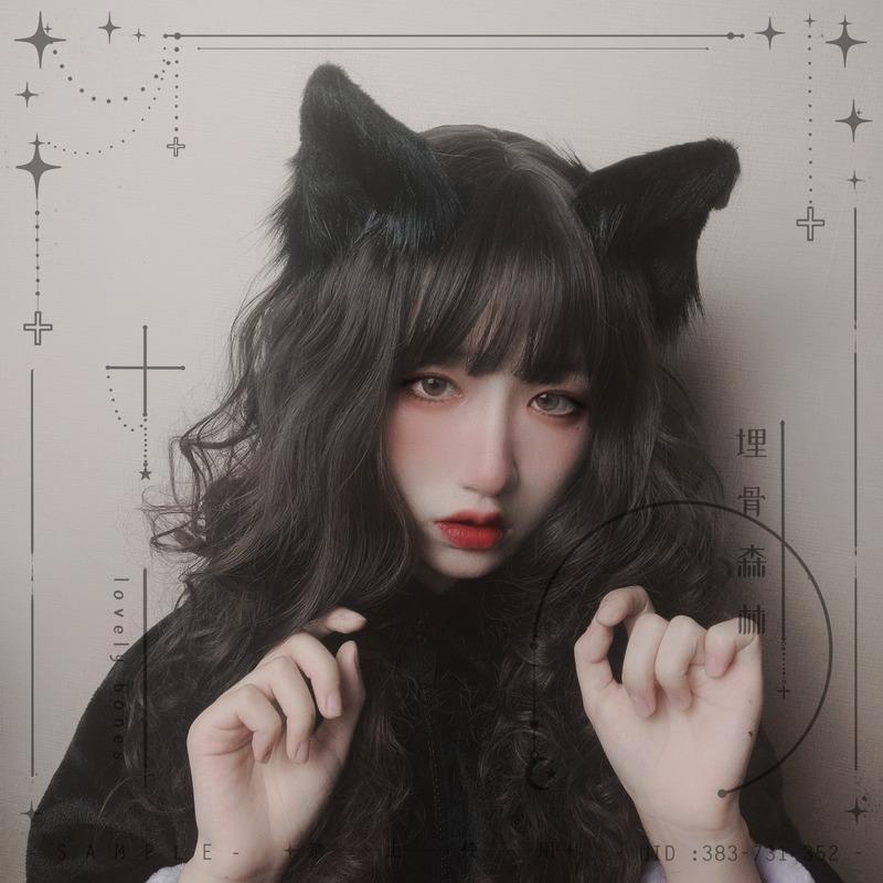 Кошачьи уши аниме Лолита, аксессуары для волос, уши, косплей, кавайный парик, готический головной убор, кавайные аксессуары, повязка на голову ручной работы