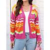 Women's Autumn and Winter Rainbow Pattern Patchwork Striped Casual Jumper