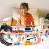 Early Learning Wooden Train Track Toy for Babies, 85-Piece Set