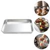 Bread Oven Stainless Steel Bakeware Barbecue Tray Kitchen Supplies Dinner Plate Baking Pan Silver
