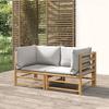 VidaXL Garden Corner Sofas with Light Grey Cushions 2 Pcs Bamboo 3155086