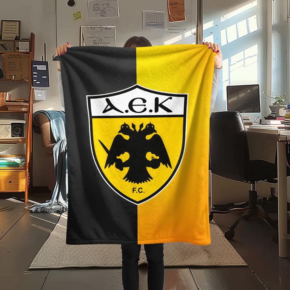 AEK Athens F.C  FlAannel Blanket, High quality Comfortable for All Seasons, Home Decor, Warmth and Comfort
