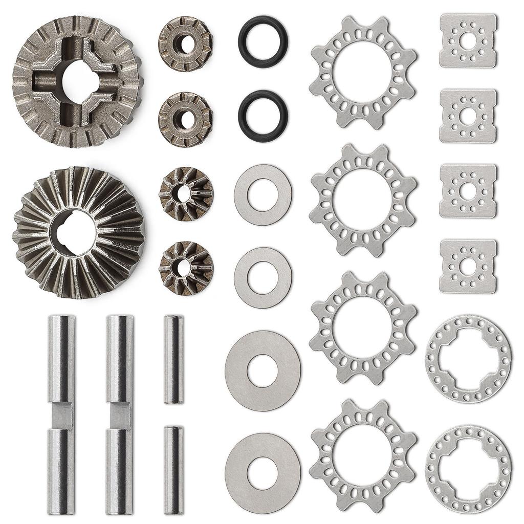 Metal Front and Rear Gear Differential Gear for 1/7 and 1/8 Truck Tractor Car Interior Parts Model Car Replacement