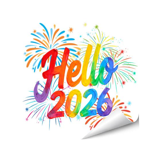 1/2 листа Наклейка на окно к Новому 2026 году Съемная Водонепроницаемая Статическая Наклейка на стекло С Новым годом Праздничное Фестивальное Украшение Декаль