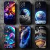 Земля Звезды Космос Вселенная Мягкий Чехол для Телефона для iPhone 16 16E 17 Air 15 Pro Max 14 Plus 13 Mini 11 12 7 Черный Чехол Задняя Панель
