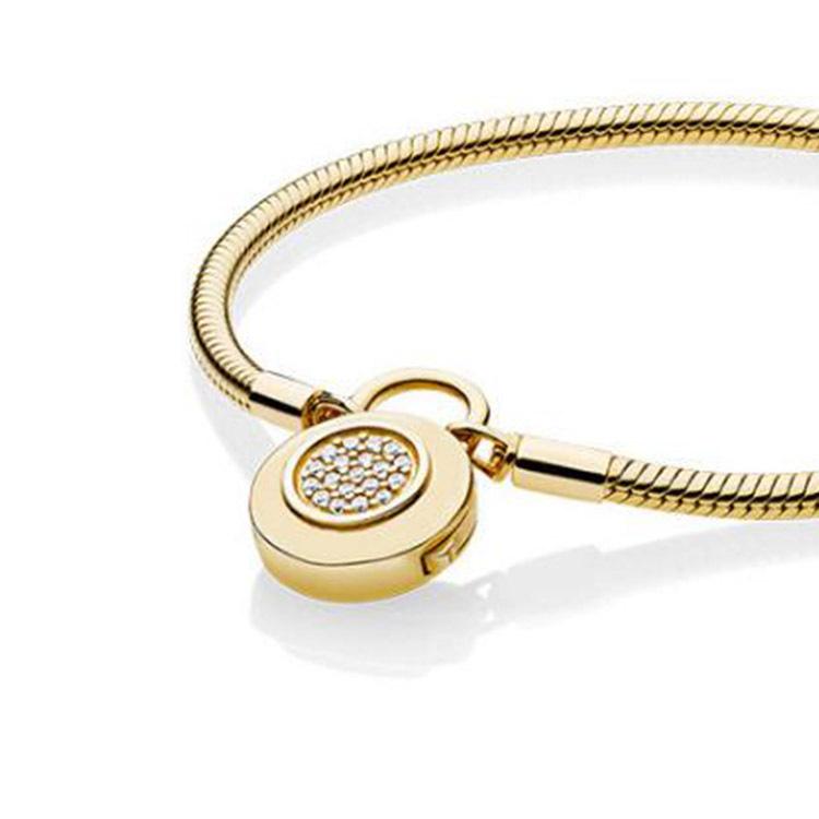 Модный браслет из розового золота, новый стиль, серебряный браслет с замком и пряжкой, базовая цепочка, белый медный браслет-цепочка со змеиной костью для женщин