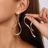 Alloy Dangle Earrings Gold Silver Color Metal Earrings Charm Asymmetric Line Earrings  For Women
