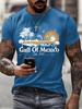 Mens Gulf Of Mexico Print T Shirt Summer Holiday Short Sleeve TShirts Casual Tops Tees New